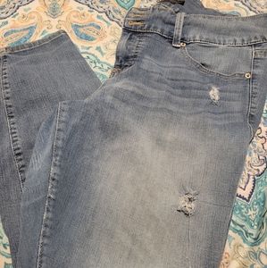 Torrid Premium Frayed Blue Denim Jean Jegging Size 18R